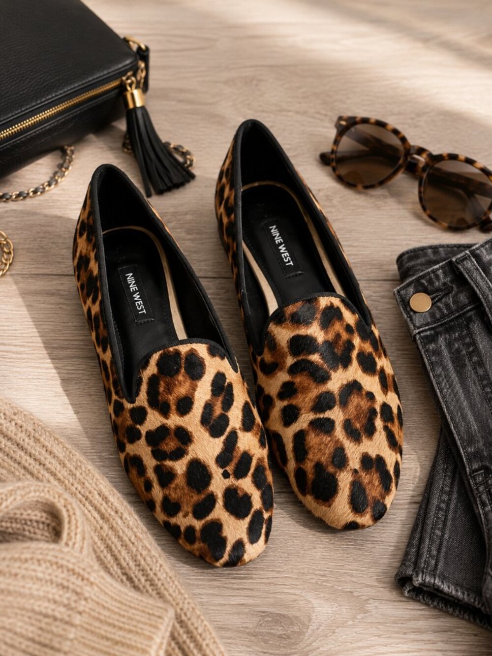 Nine West Leopard Print Loafers – Women’s Size 6.5 – New 🐆✨